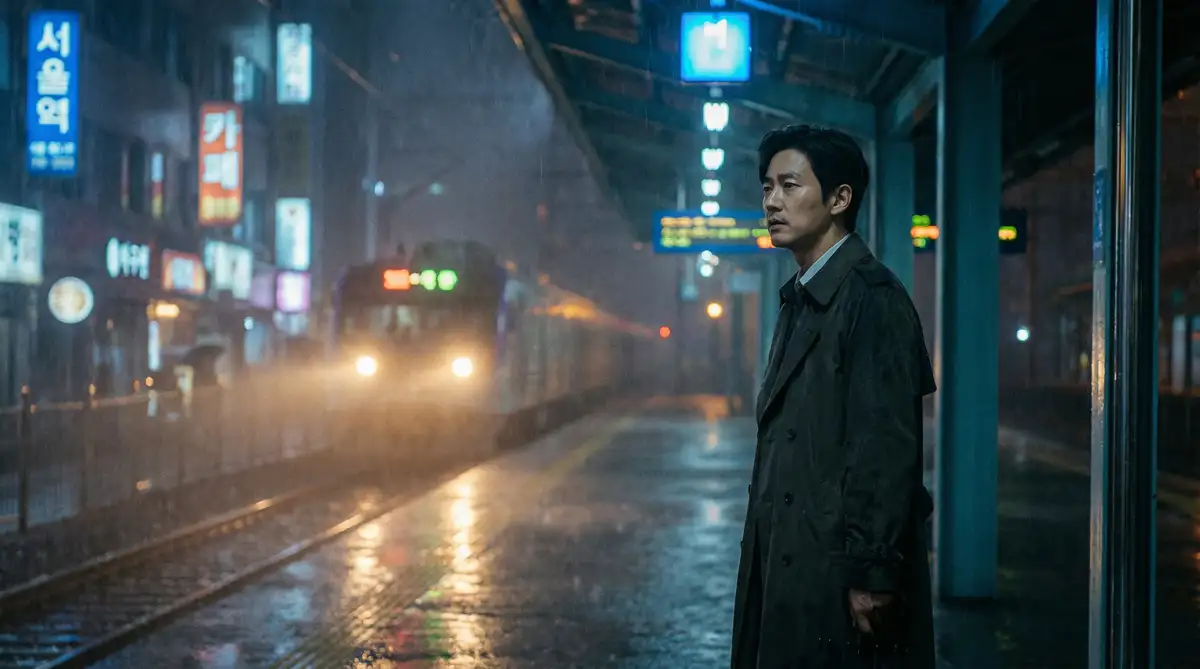 韩国伦理电影经典场景 - 雨夜车站，迷妹网 馆藏影像